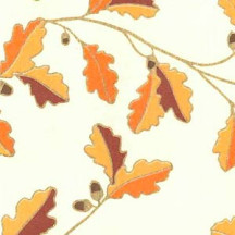 Orange Oak Leaves and Acorns Florentine Italian Print Paper ~ Rossi Italy